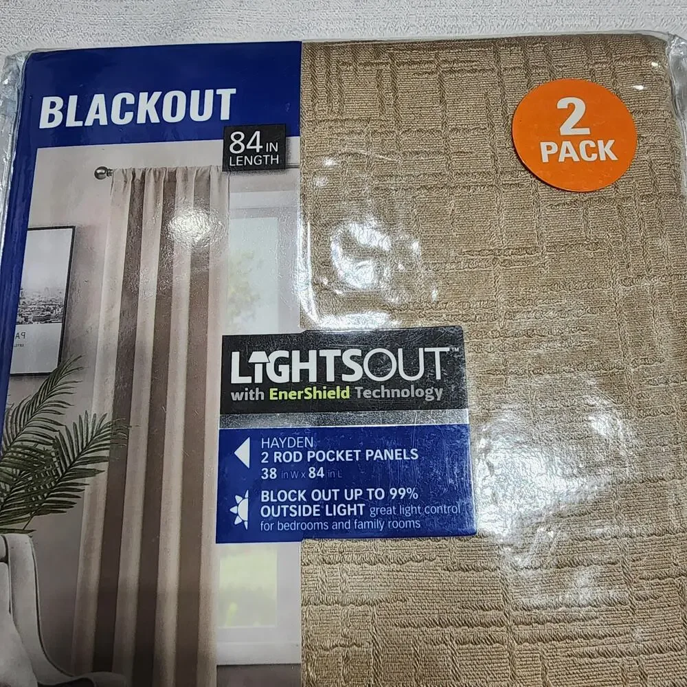Hayden blackout curtains W38'' x L 84'' 2 rod pocket panels